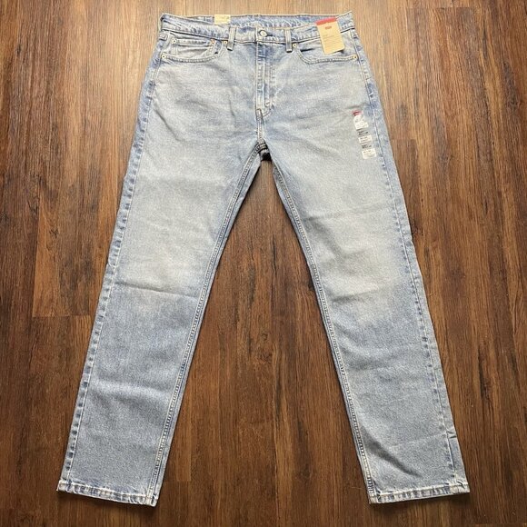 Levis 505 Jeans Mens 38x34 Blue Regular Fit Stretch Straight Leg Denim New Tags - Picture 1 of 10